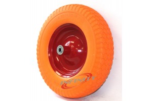 16" Flat Free Wheel Barrow Wheelbarrow Tire Solid Foam 5/8 Axle For Cart Wagon 